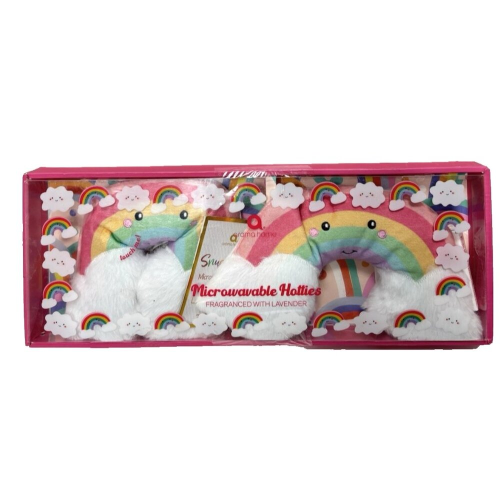 Rainbow Microwavable Hotties Scented with Lavender, Cute 2pc Gift Set for Women